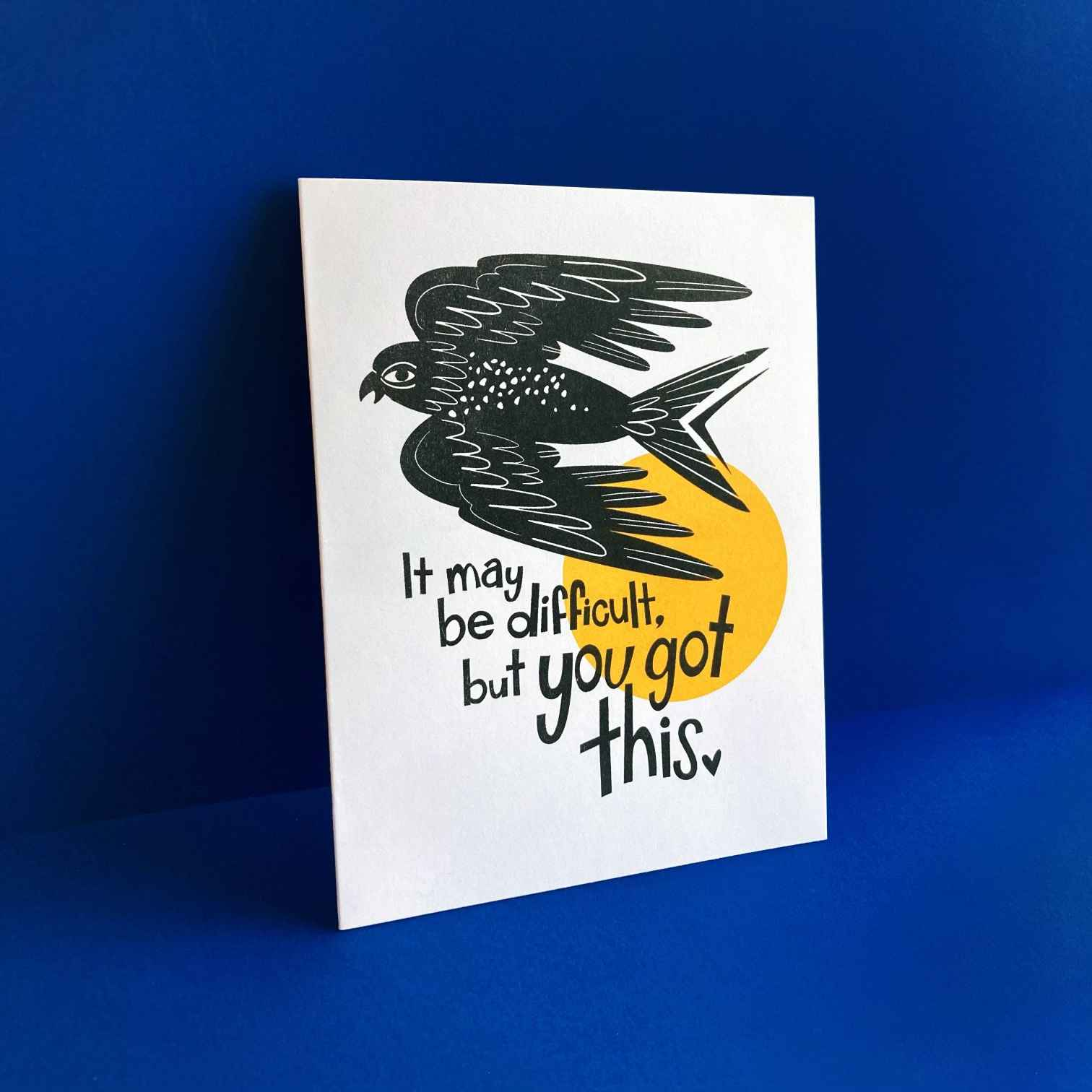 You Got This Bird Risograph Greeting Card