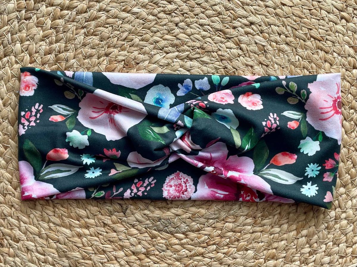 Tiger Lily Charcoal Knit Twist Headband