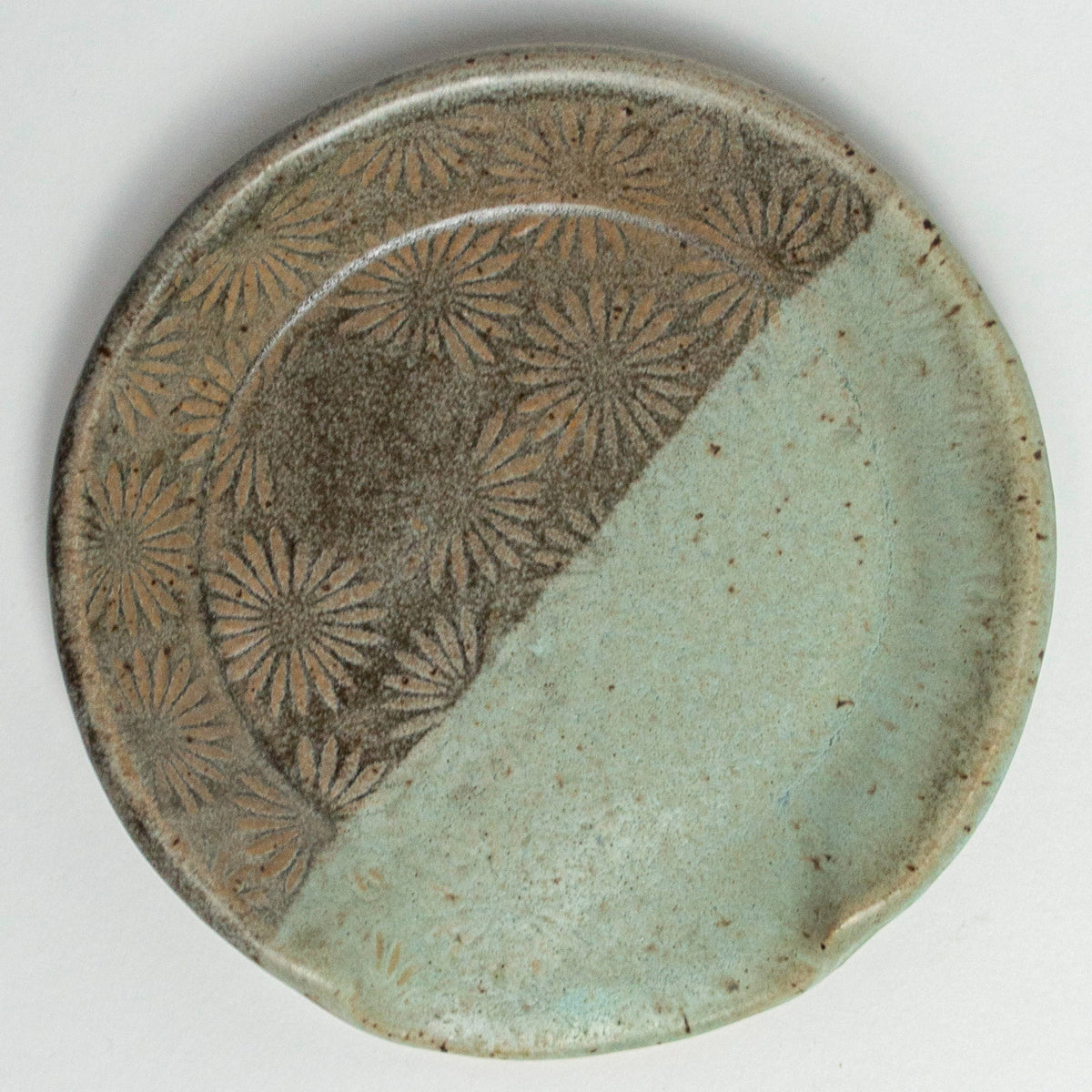 Gray &amp; Blue Sunburst Ceramic Spoon Rest
