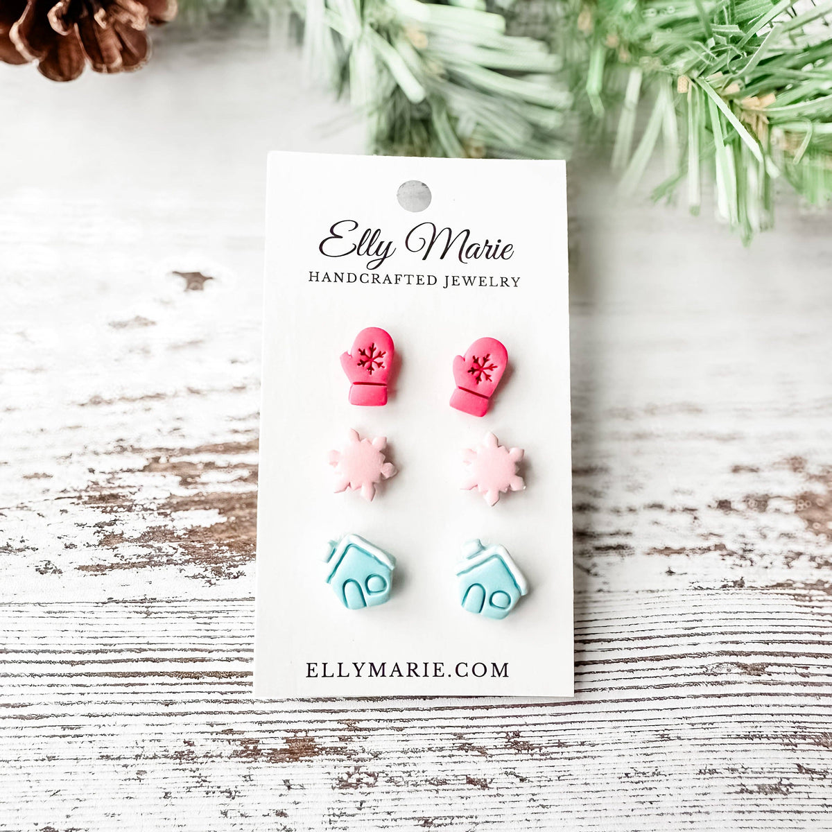 Whimsical Winter Earrings | Stud Trio