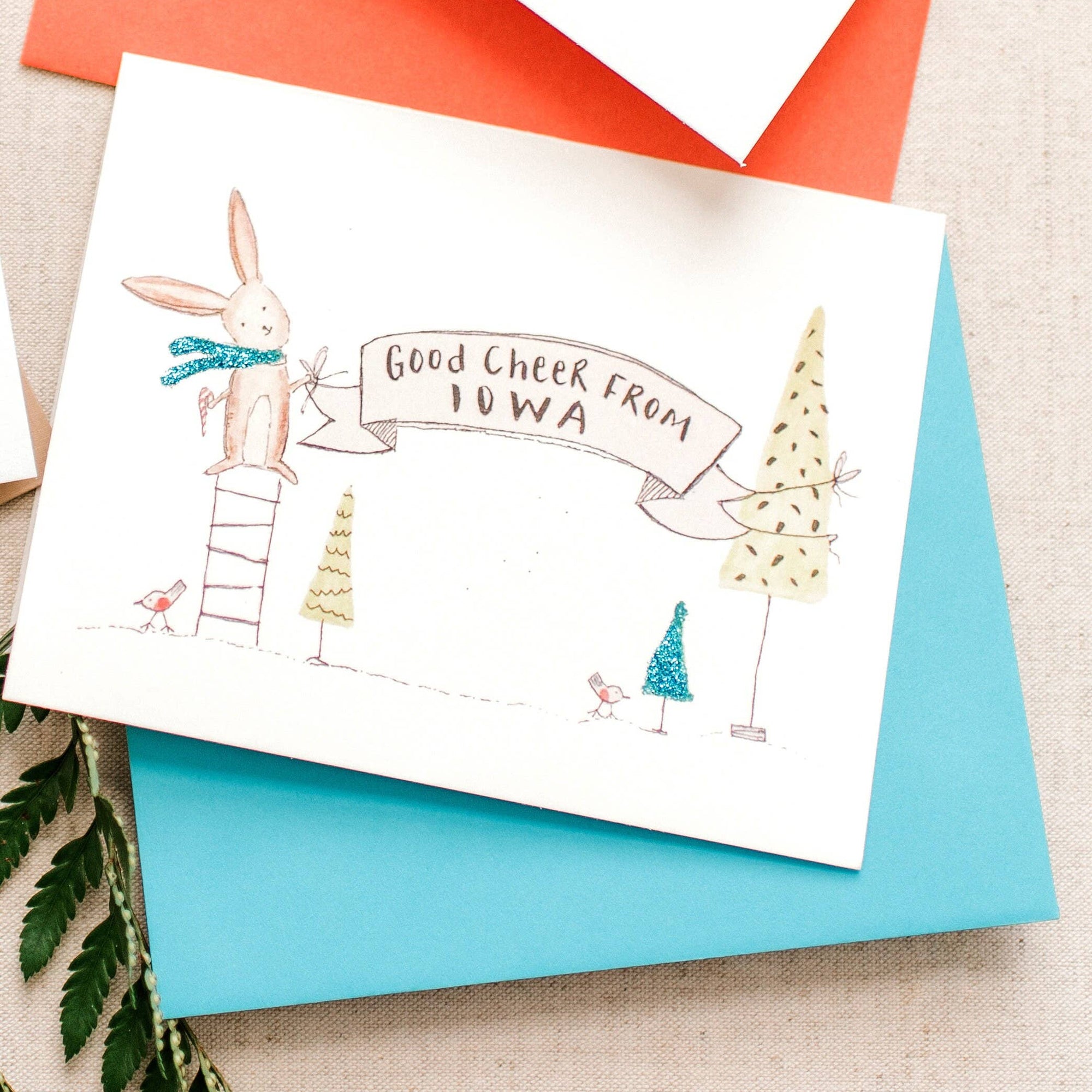 Holiday Card Good Cheer Iowa Christmas Card