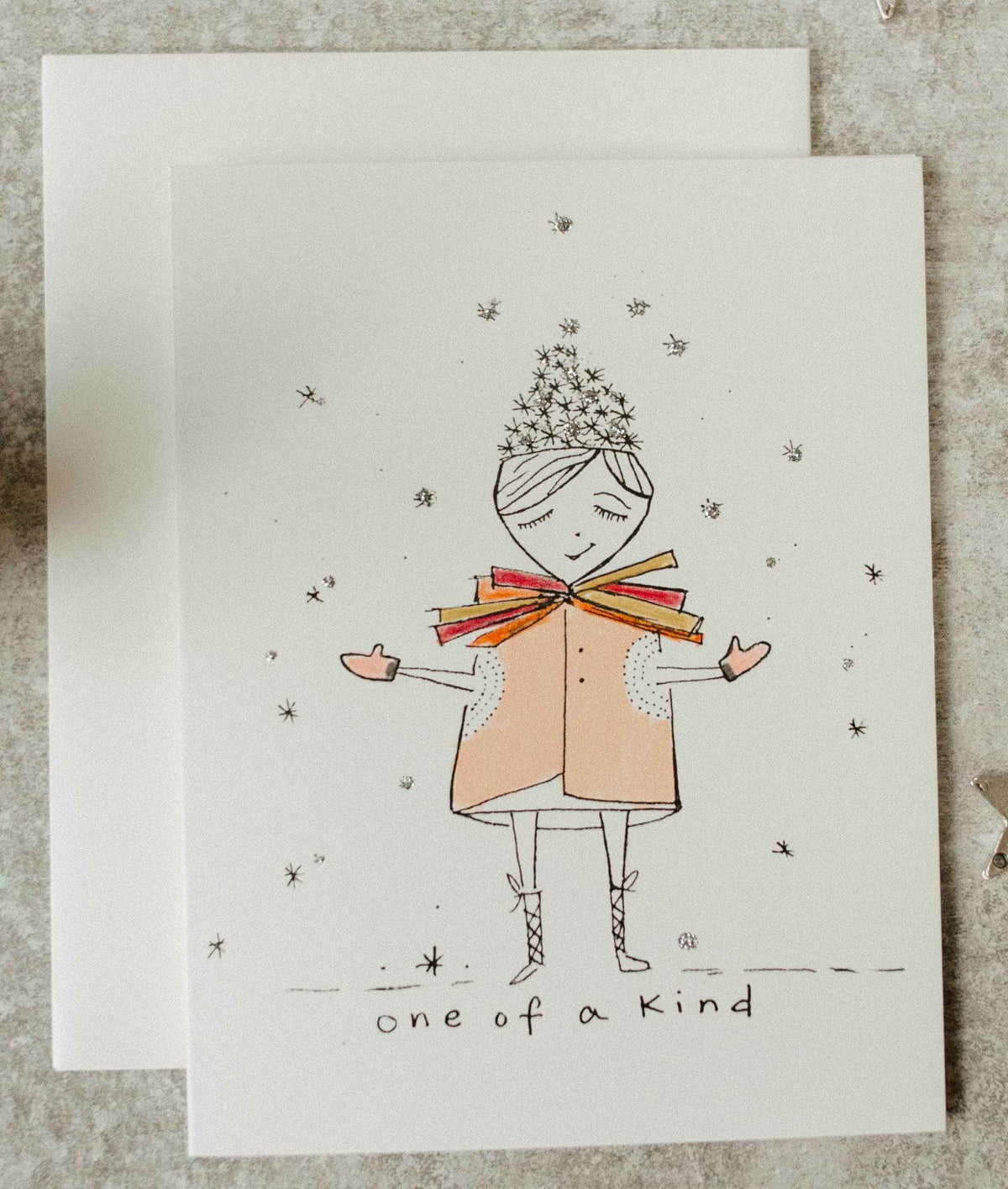 One of Kind Lady in the snow Holiday Card