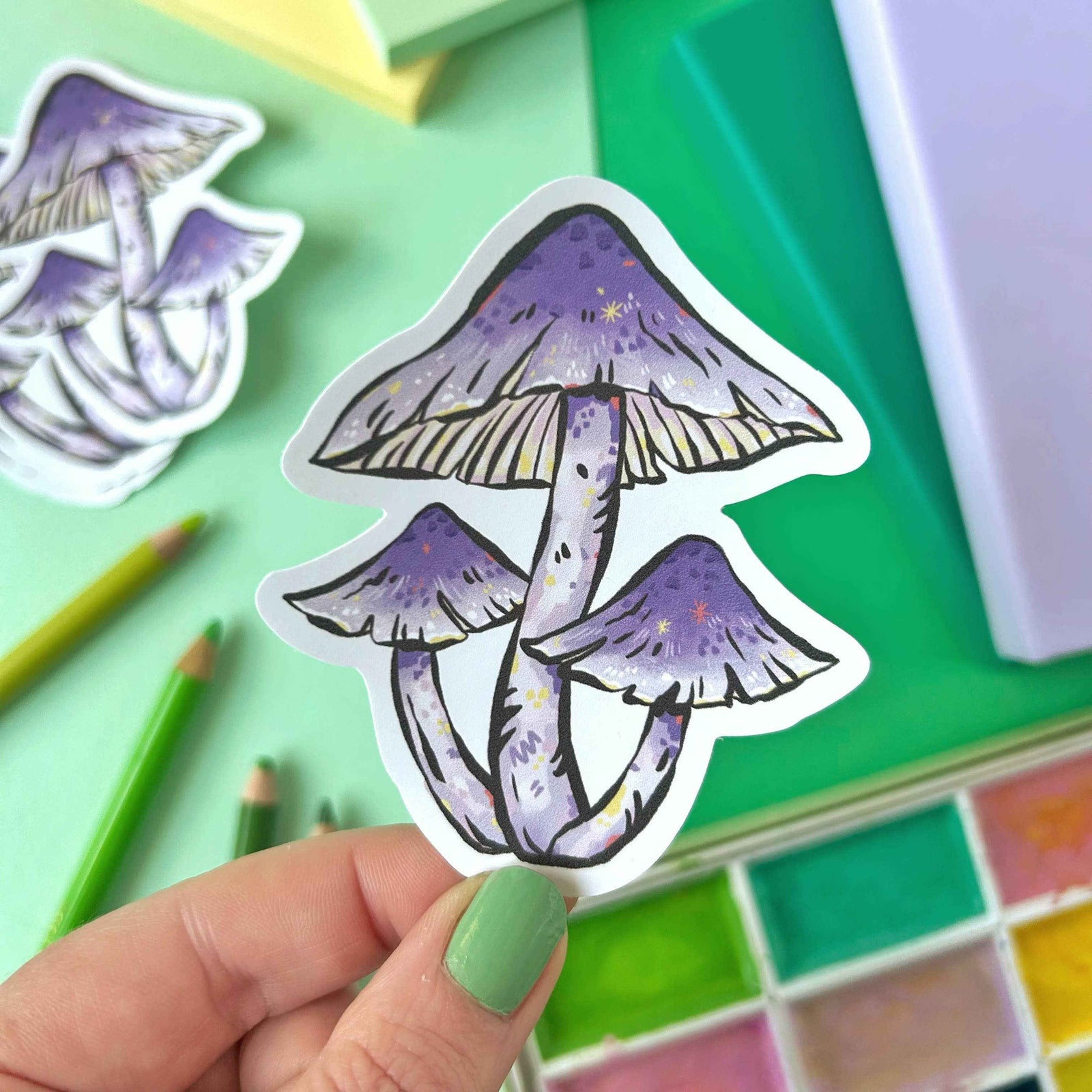 Lilac Mushroom Sticker