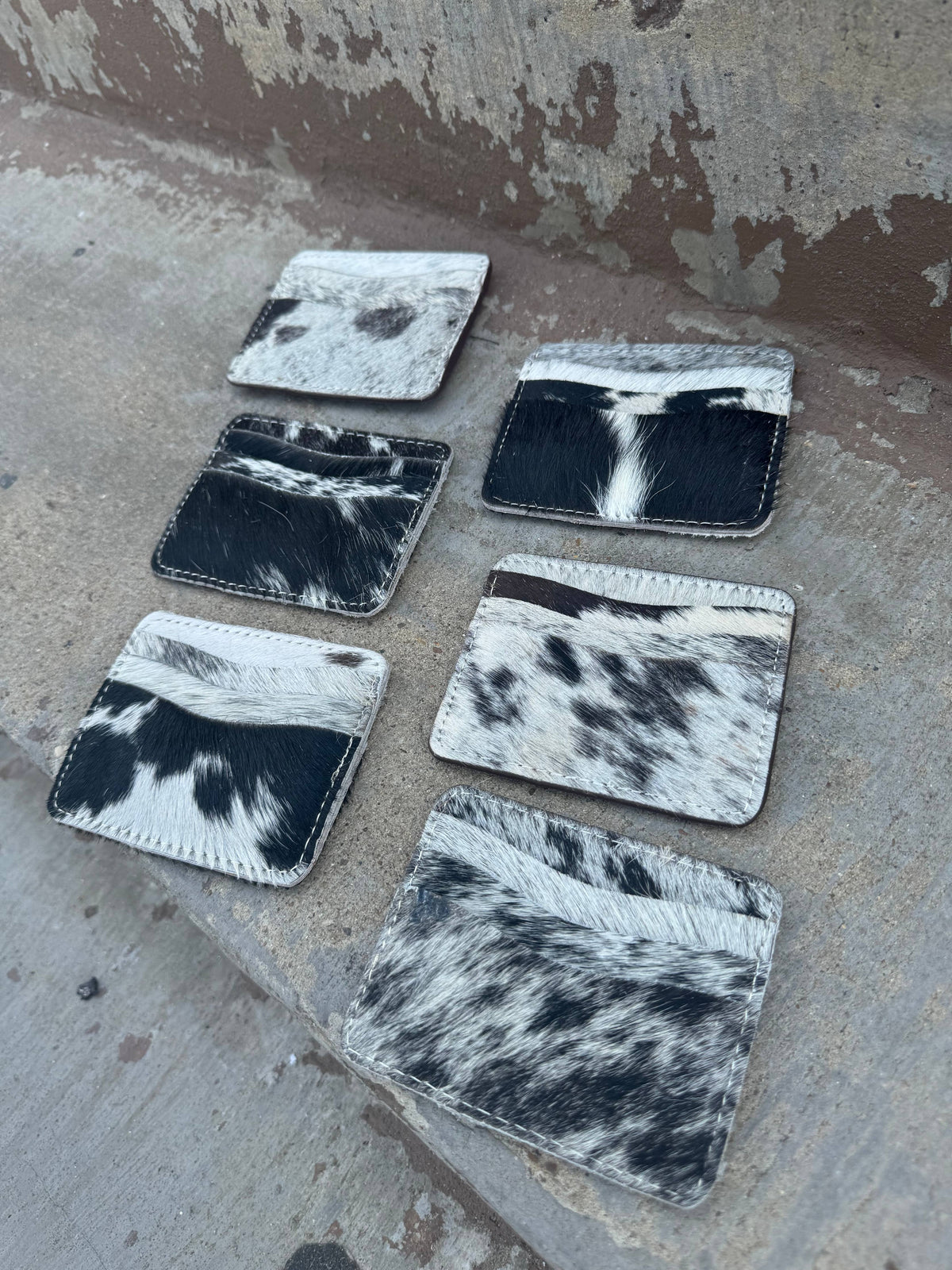 Black &amp; white Cowhide Credit Card Wallet