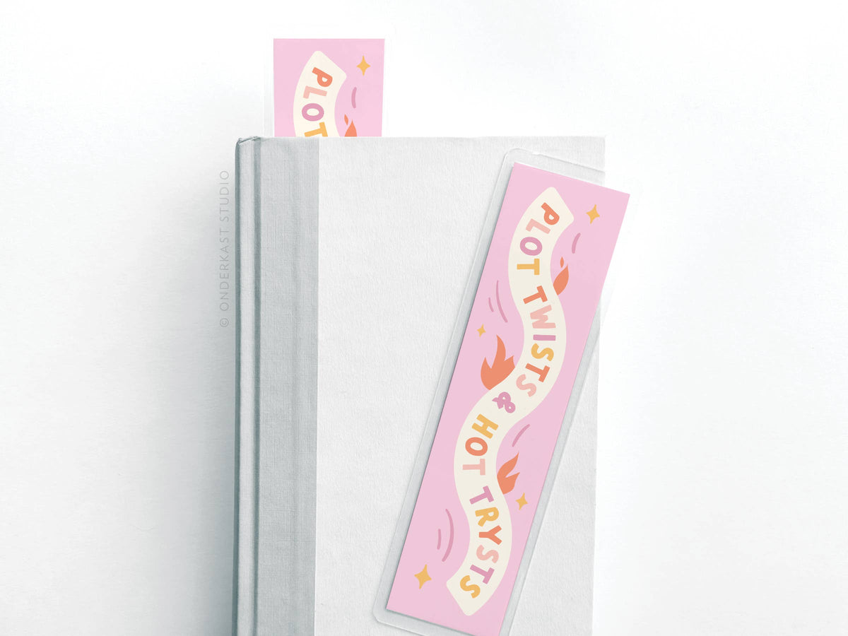 Plot Twists &amp; Hot Trysts Laminated Bookmark