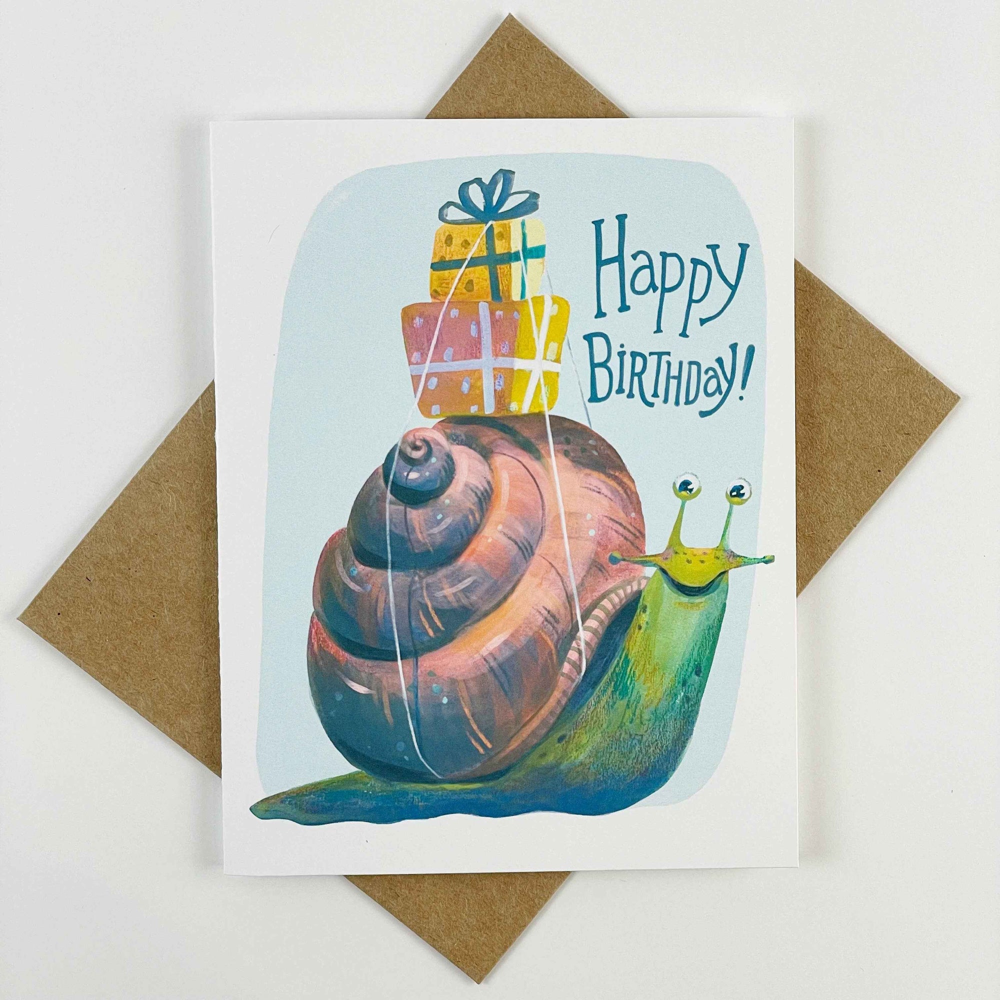 Happy Birthday Snail Greeting Card