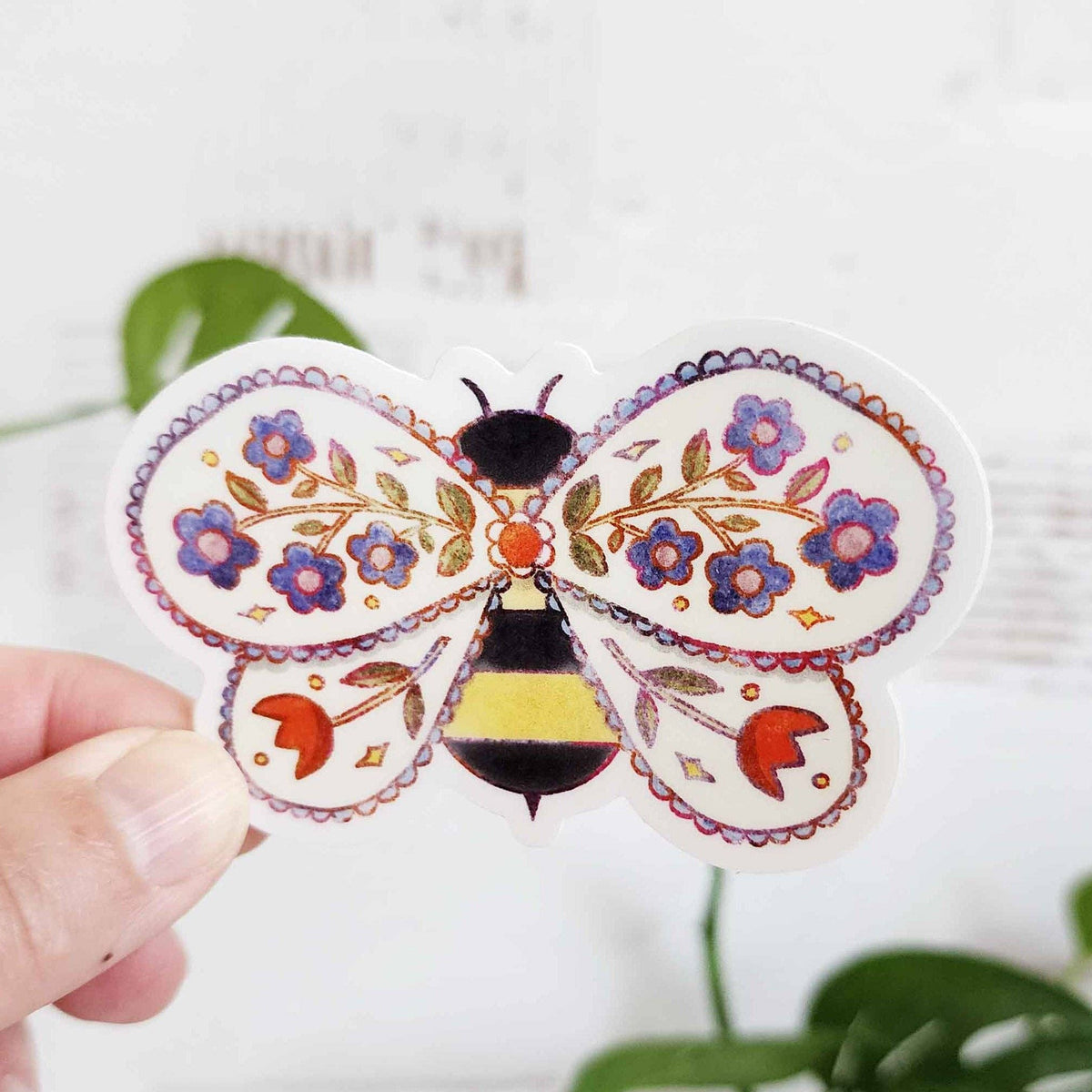 Floral bee sticker