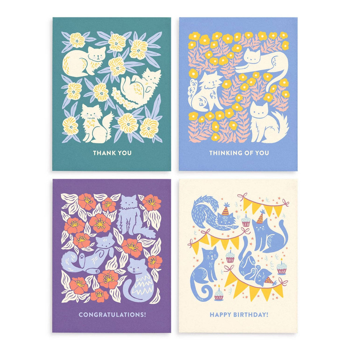 Cats All-Occasion Greeting Card Set: Boxed Set of 8