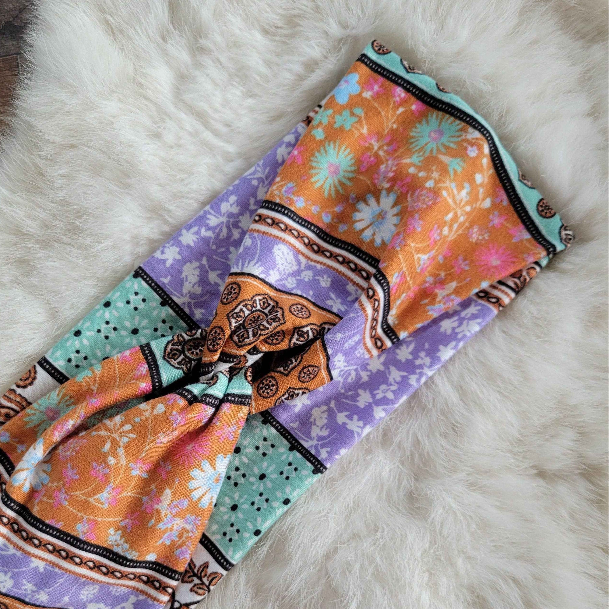 Mint purple brown boho