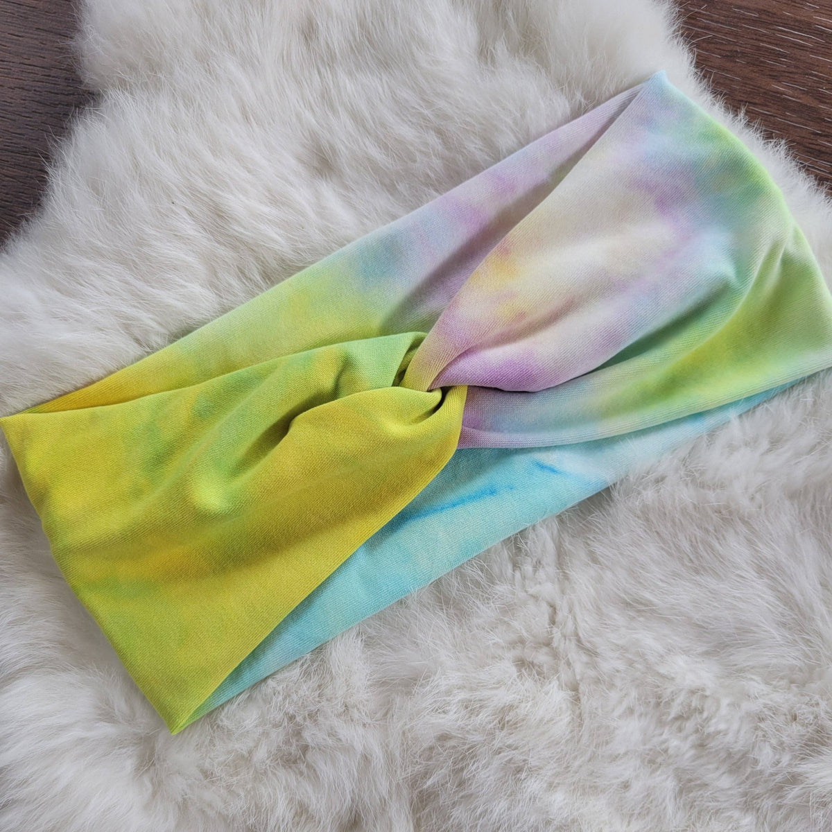 Yellow, Purple &amp; Blue Tie Dye Headband