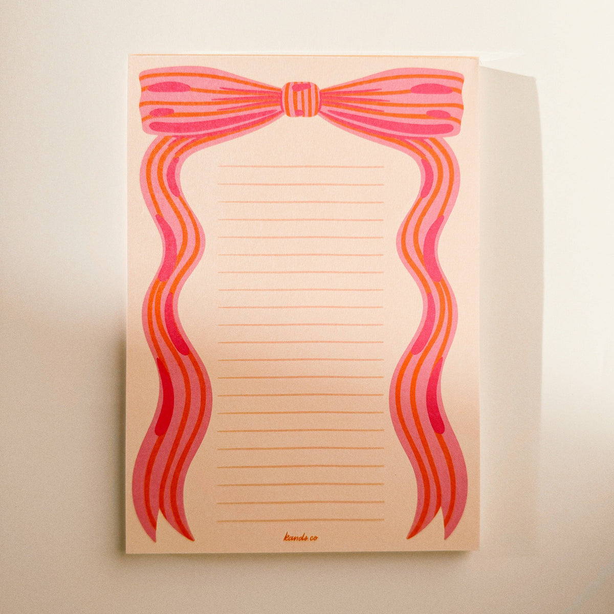 Pink Feminine Bow Notepad