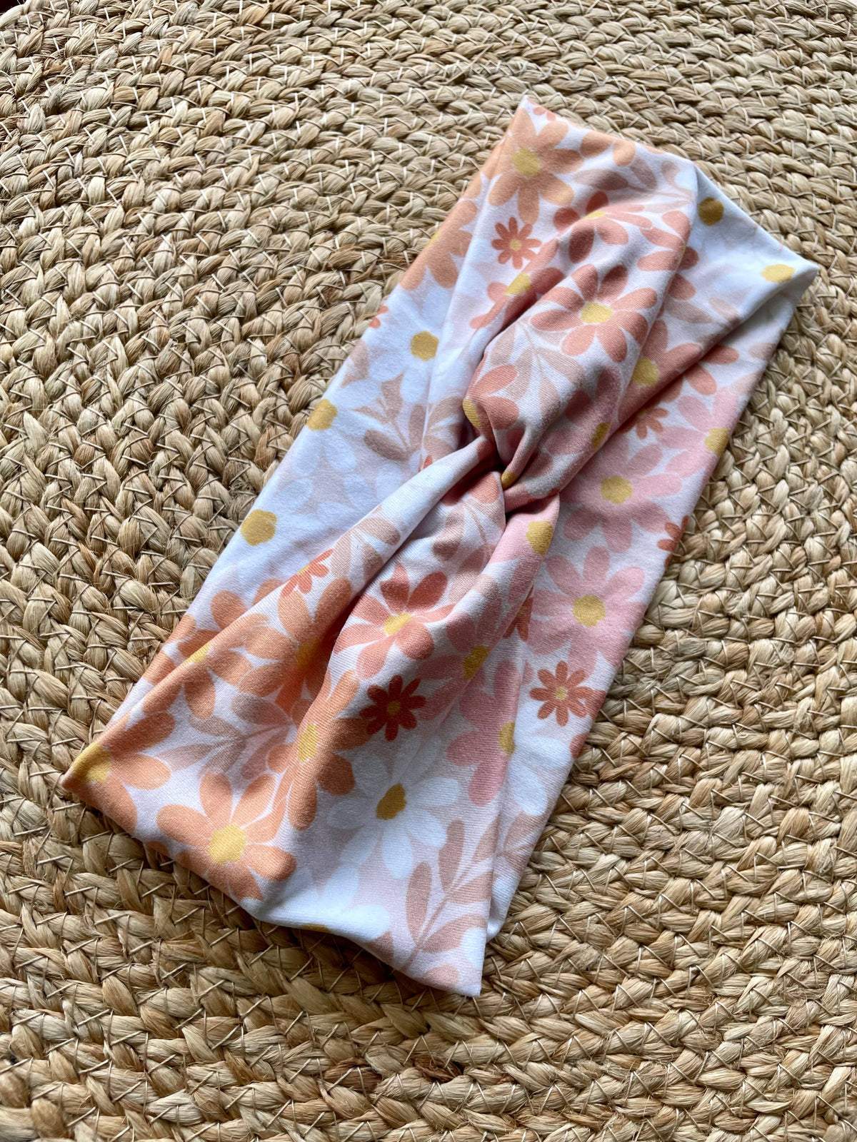 Daisy Patch Knit Twist Headband