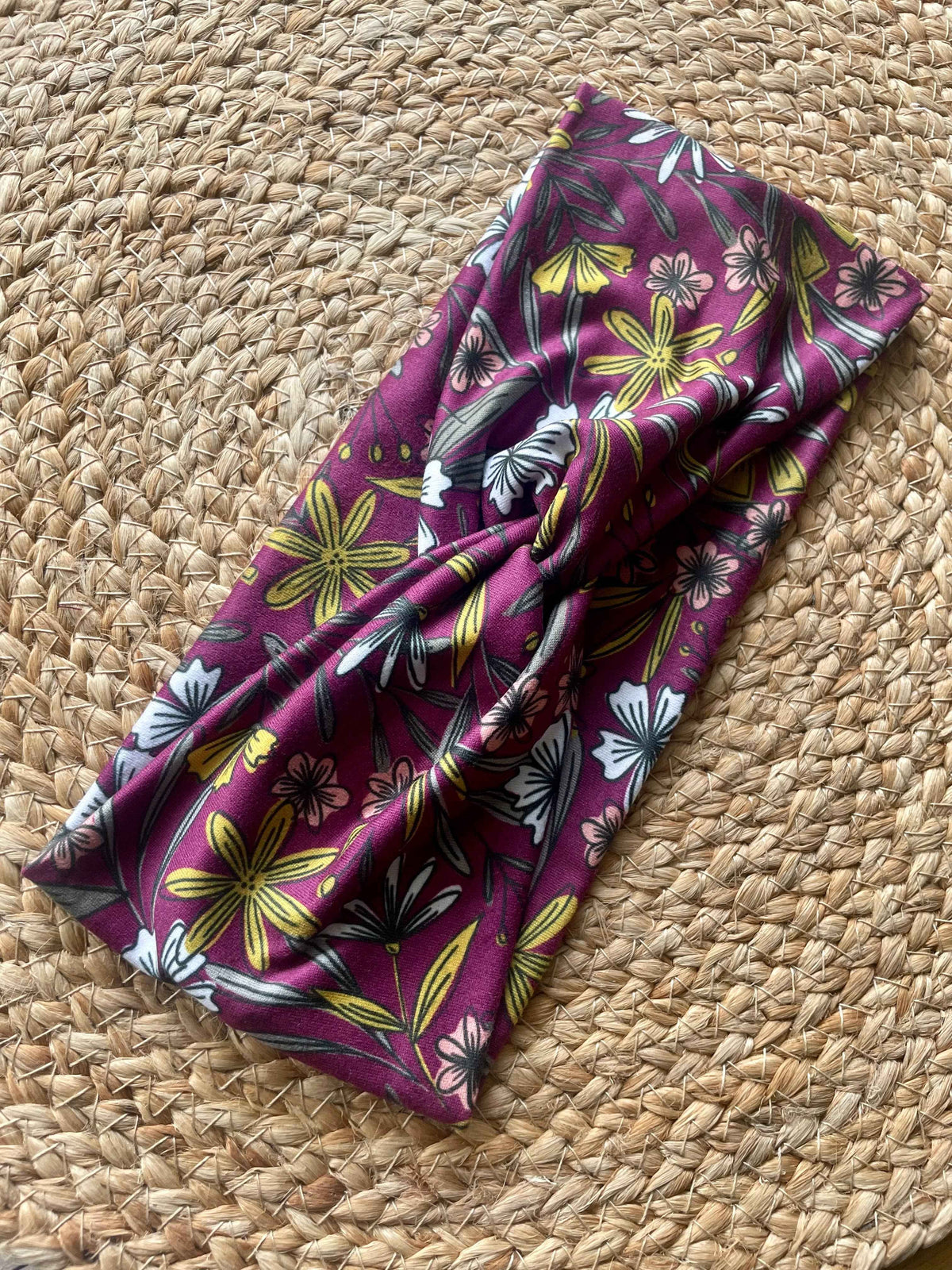 Purple Fields Knit Twist Headband