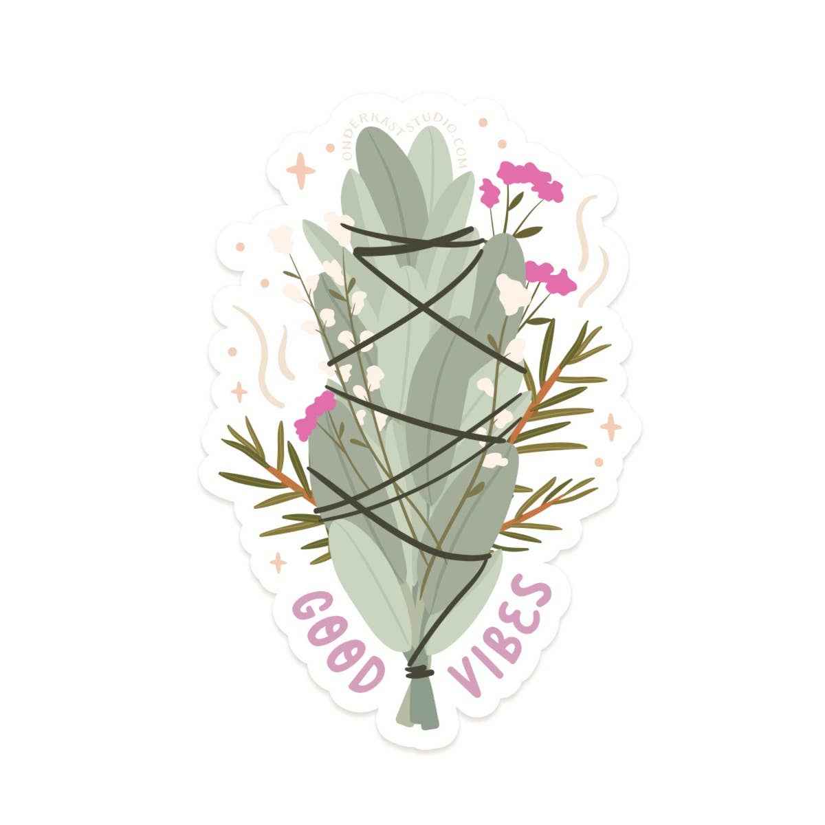 Good Vibes Smudge Stick Sticker