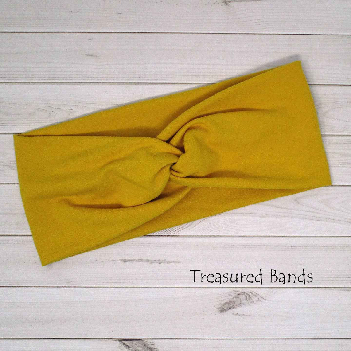 Yellow Gold Solid Wide Comfortable Soft Knit Twist Headband