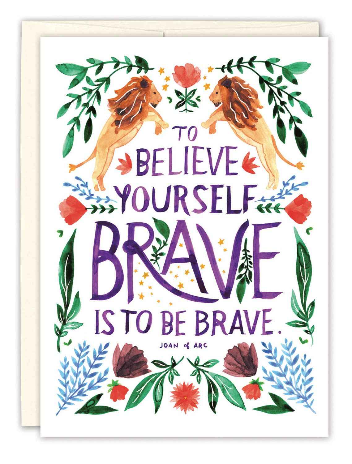 Believe Yourself Brave Encouragement Card