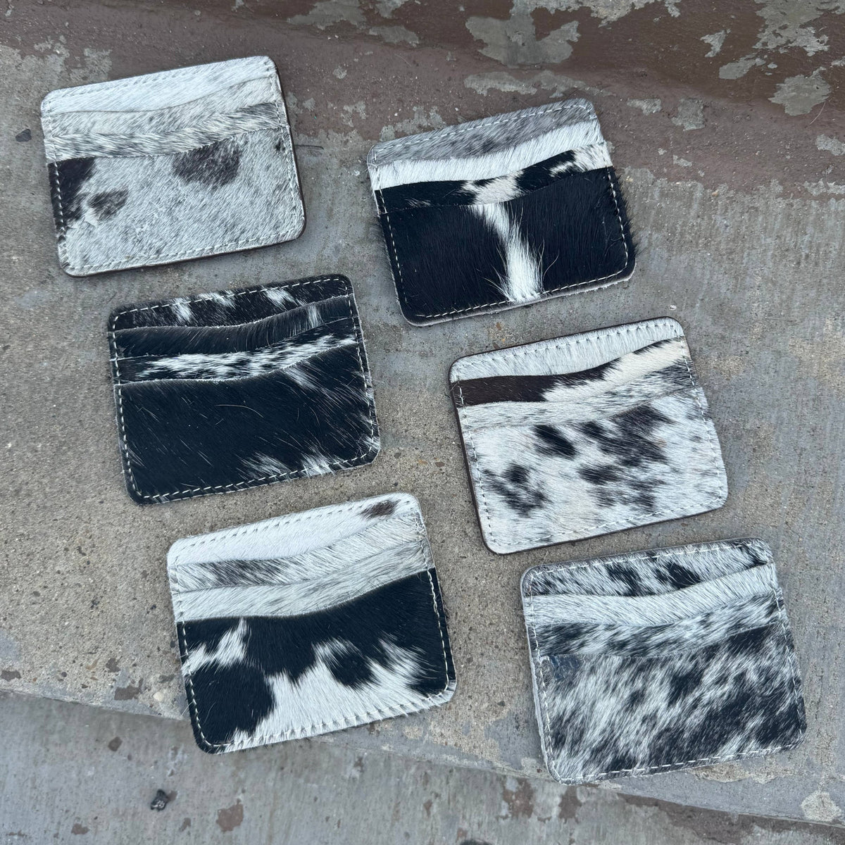 Black &amp; white Cowhide Credit Card Wallet