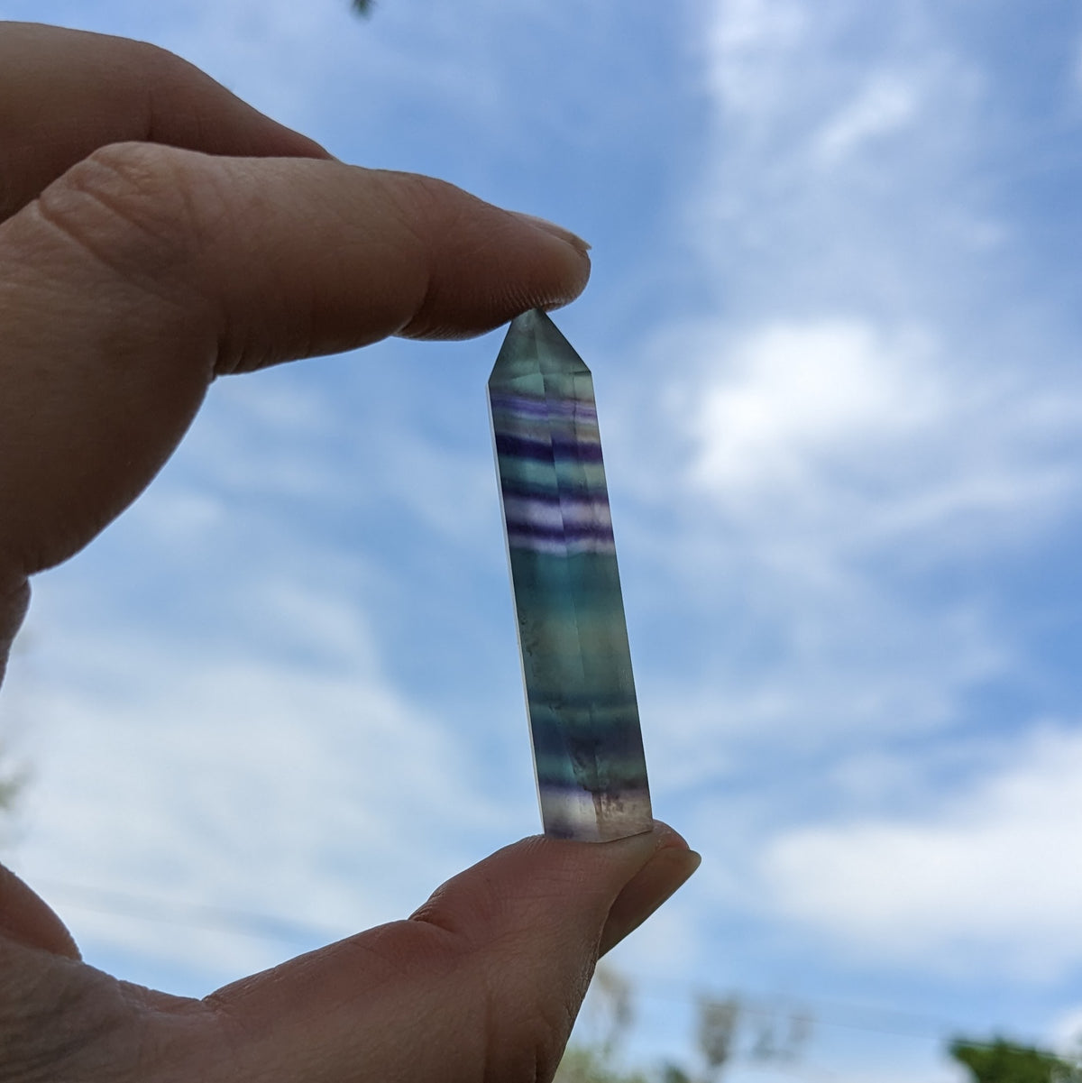 Small Rainbow Fluorite Wand | 50-60 mm