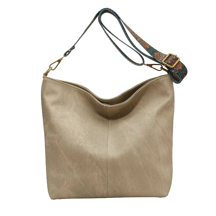Distressed Crossbody Leather Hobo Bag