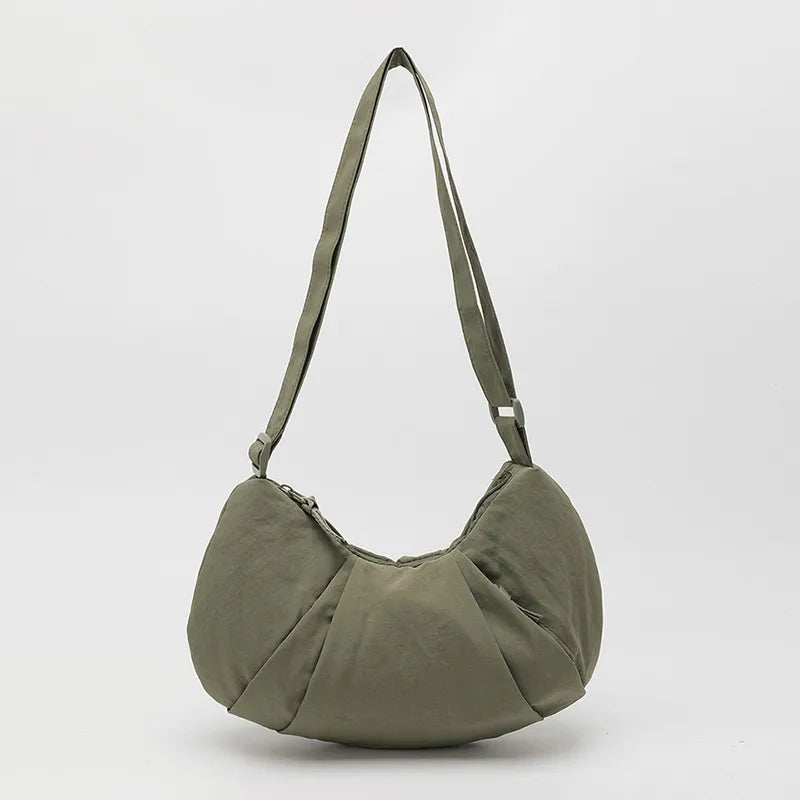 Nylon Crescent Shoulder Bag
