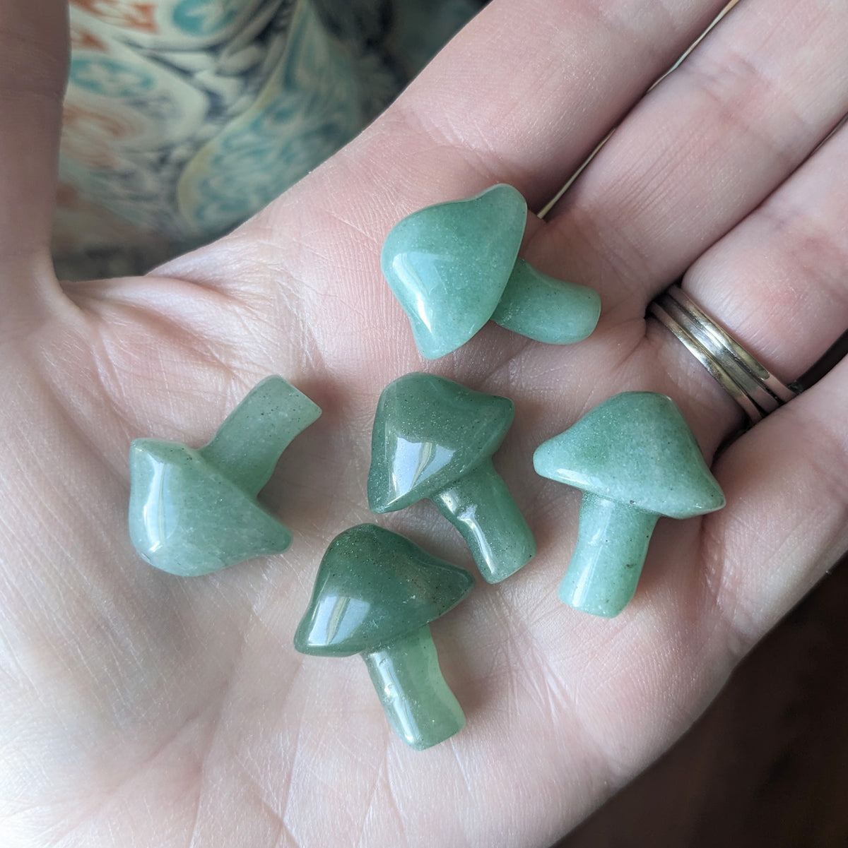 Green Aventurine Carved Mushroom