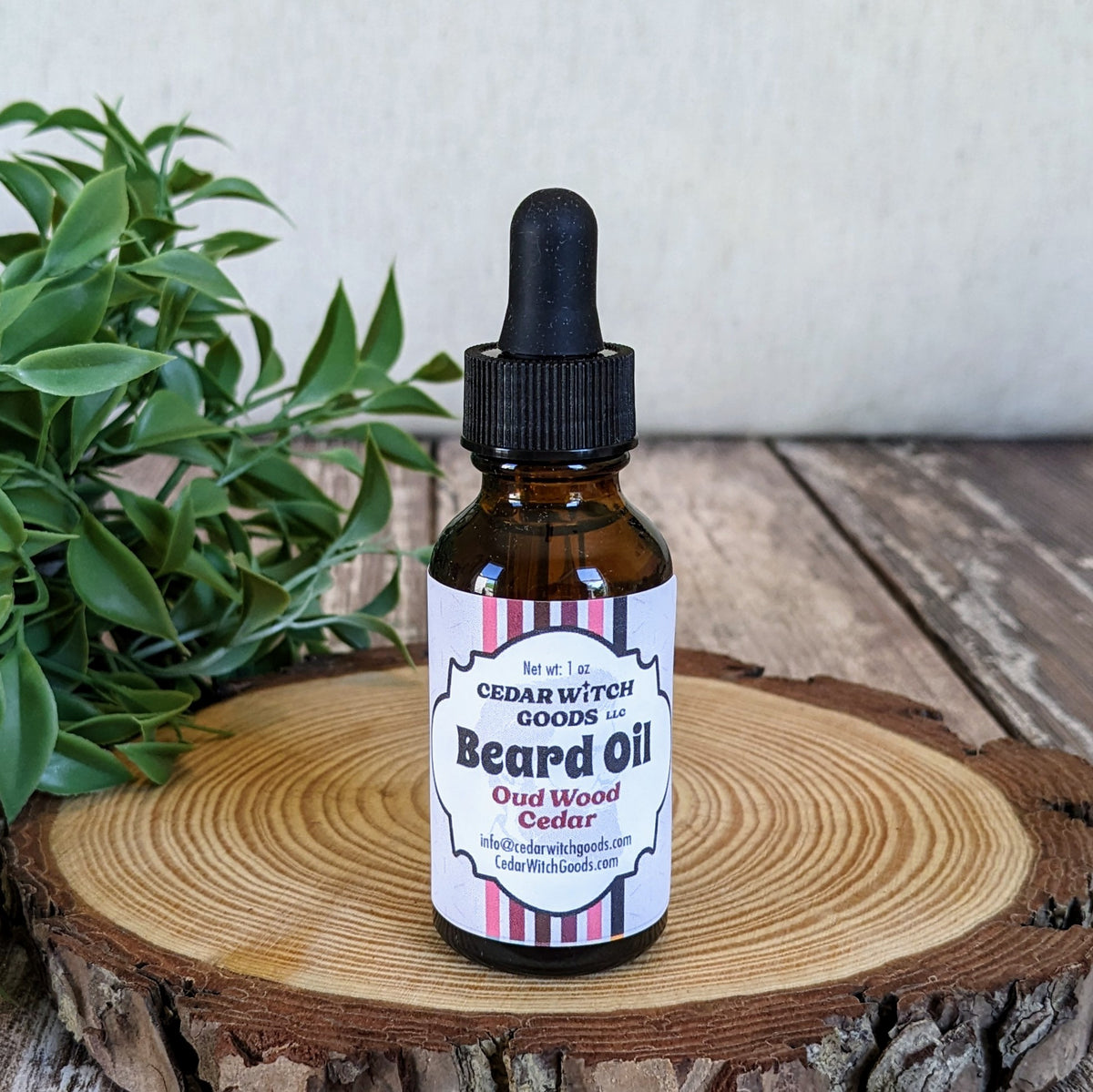 Oud Wood Cedar Beard Oil | 1 oz Dropper Bottle
