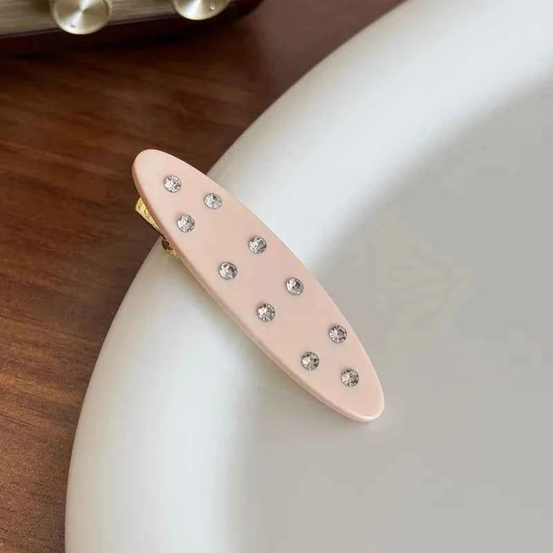 Oval Rhinestone Barrettes (Pair)