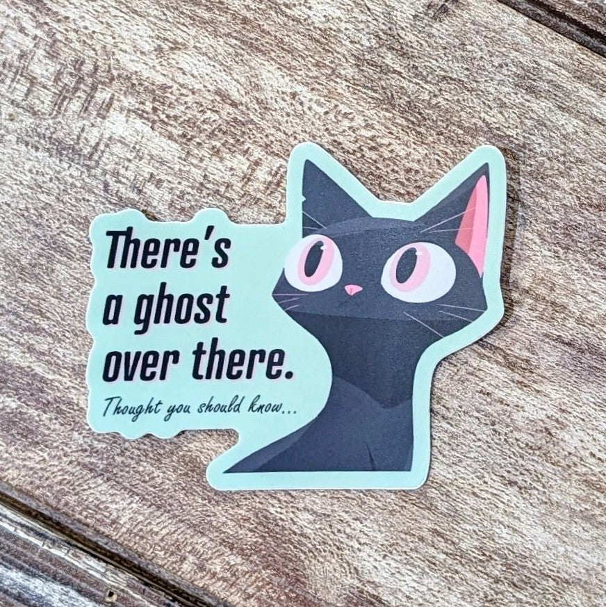 Ghost Cat Sticker | Weatherproof Vinyl