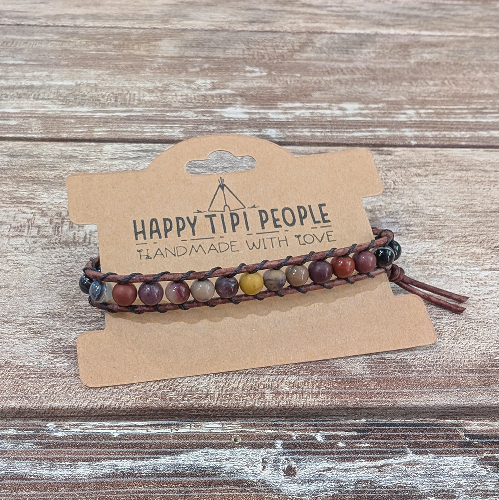Sardonyx &amp; Mookaite Bracelet | 7.5-9&quot;