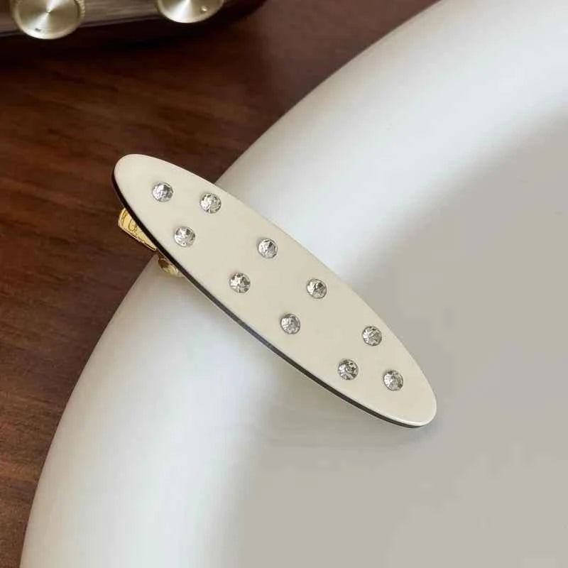 Oval Rhinestone Barrettes (Pair)