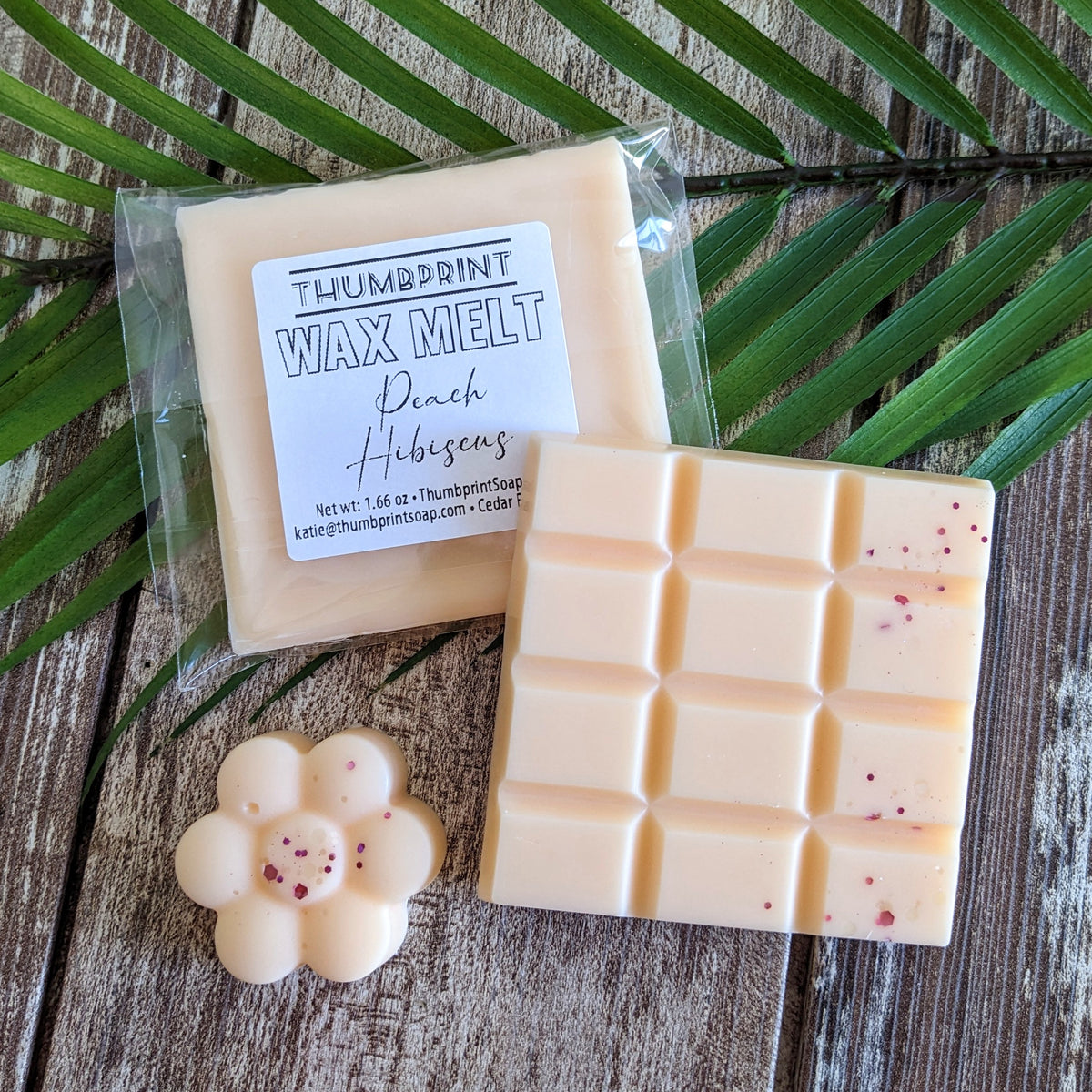 Peach Hibiscus Wax Melt snap bar