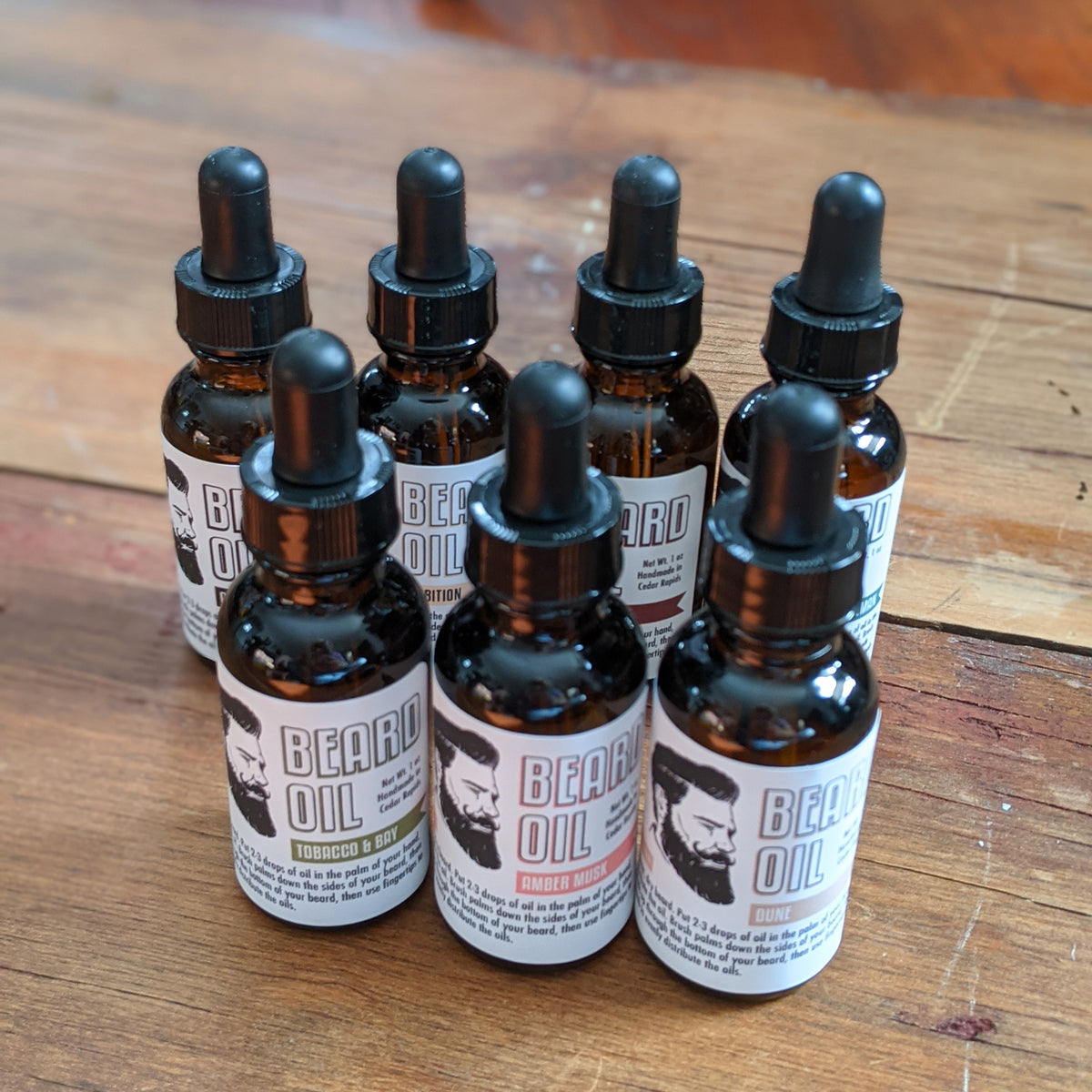 grouping of beard oils