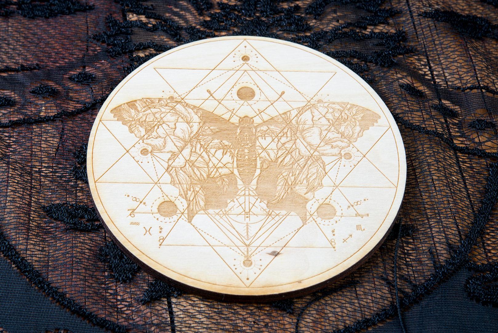 Butterfly Crystal Grid Board | Birch Wood