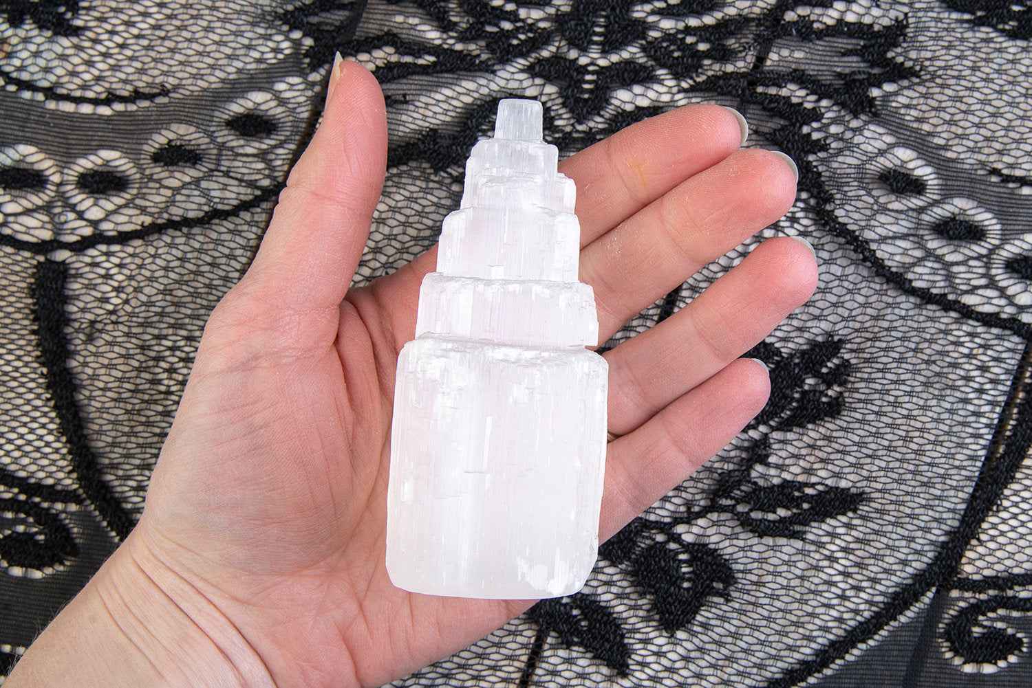 Selenite Tower | 1 Piece Carved Selenite Crystal