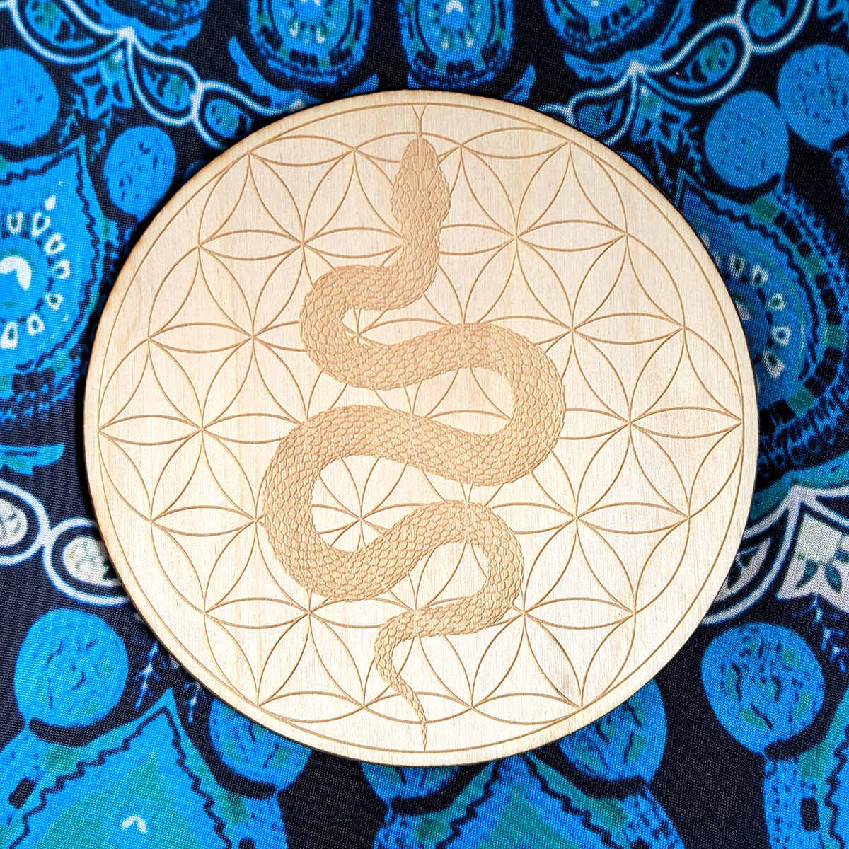 Snake Crystal Grid Board | Birch Wood