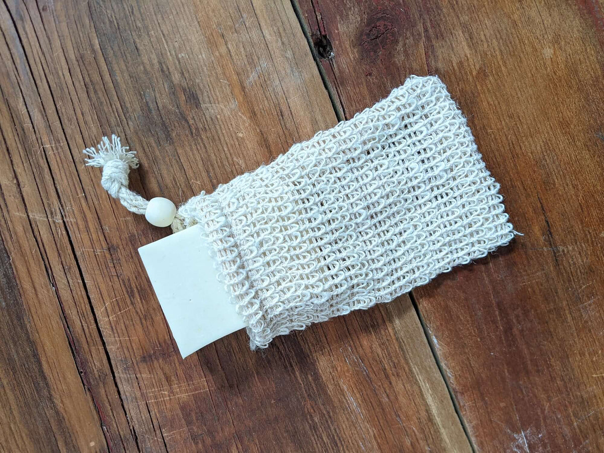 Soap Saver Bag with soap inserted